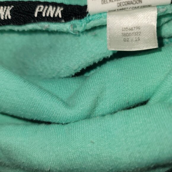 Pink Victoria's Secret Sea Blue Green Cowl Neck Pullover Sweatshirt Size Large - Picture 6 of 7